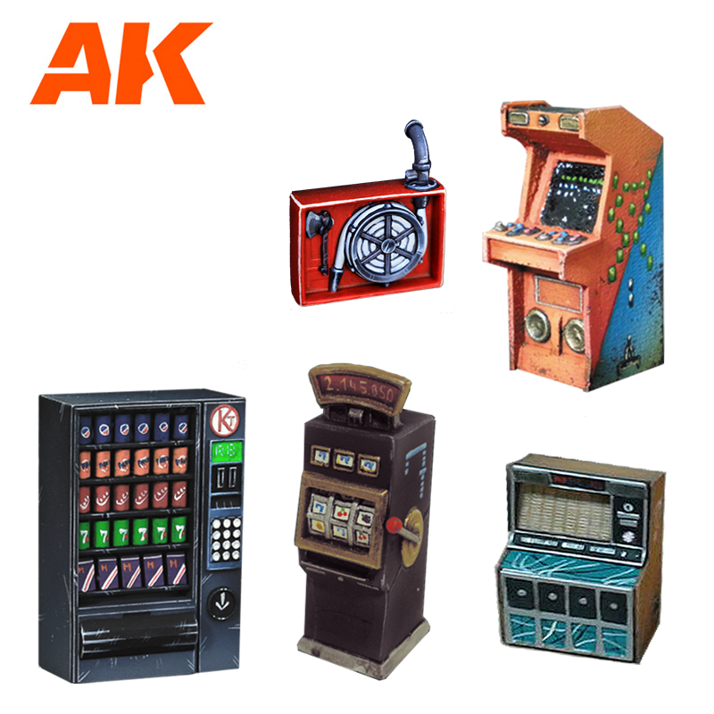 AK Interactive Vending Machine Wargame Set 100% Polyurethane Resin Compatible With 30-35MM Scale