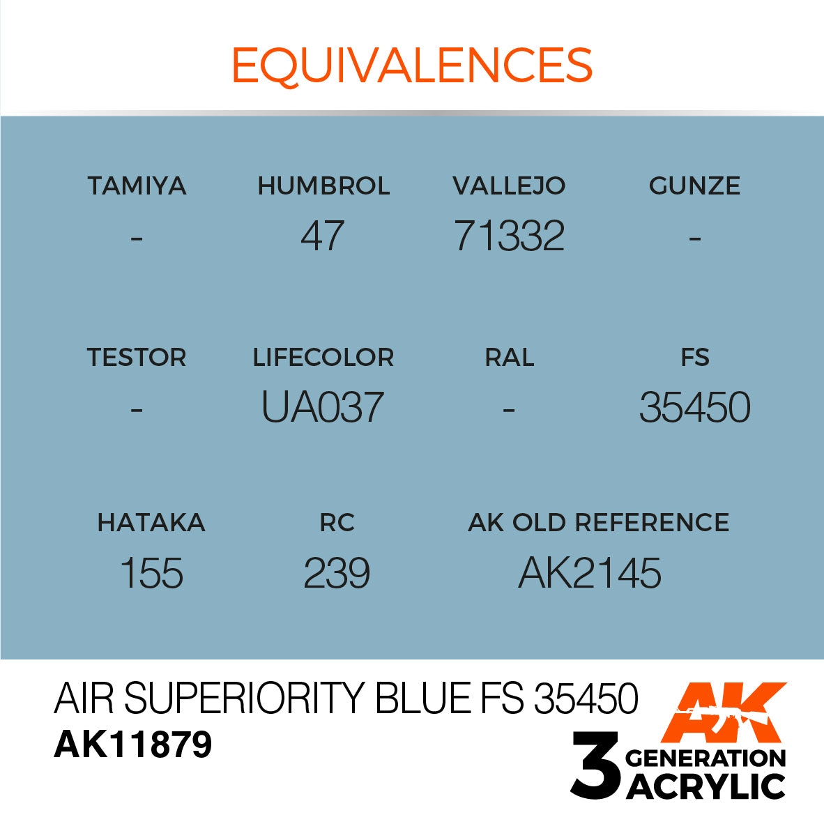 AK Interactive 3G Air - Air Superiority Blue FS 35450