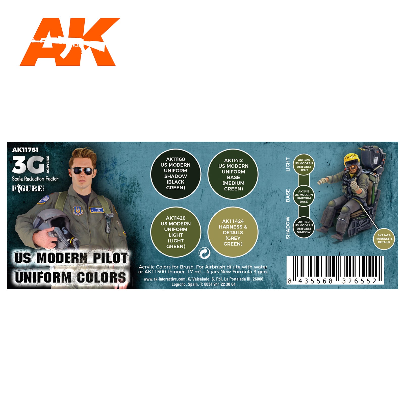 AK Interactive 3G Air - US MODERN PILOT UNIFORM COLORS