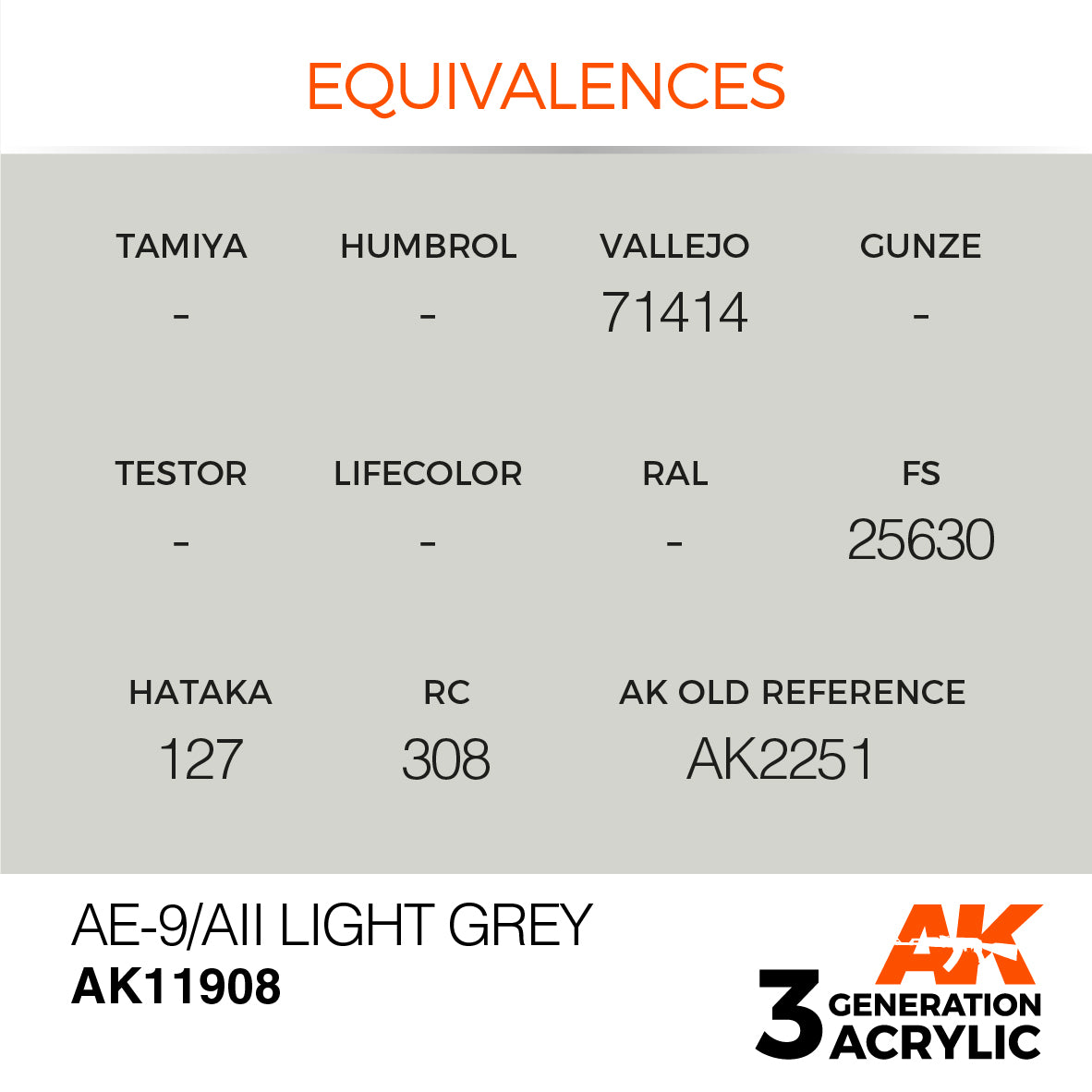 AK Interactive 3G Air - AE-9/AII Light Grey