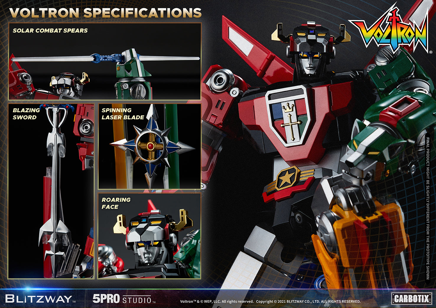 Blitzway 'Voltron' 5Pro Studio CARBOTIX Series, Action Figure