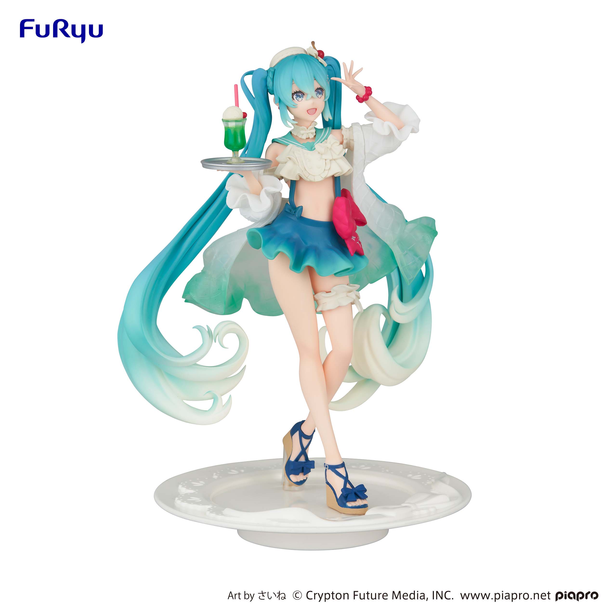 FURYU Corporation Hatsune Miku Exceed Creative Figure - Hatsune Miku SweetSweets Series Melon Soda Float-