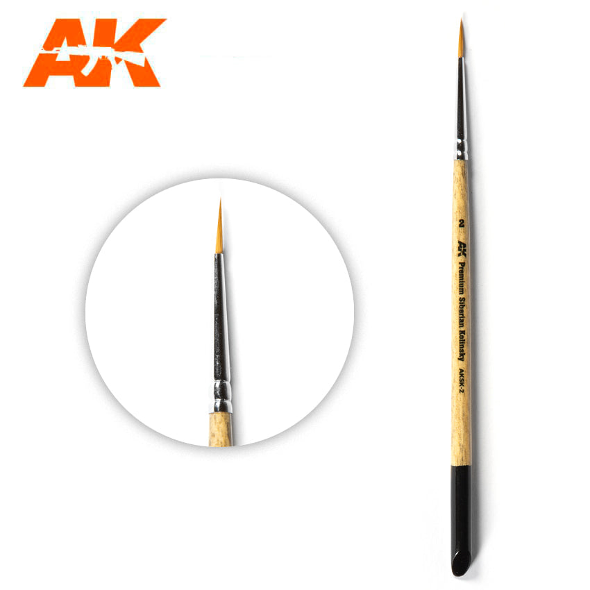 AK Interactive Premium Siberian Kolinsky Brush 2