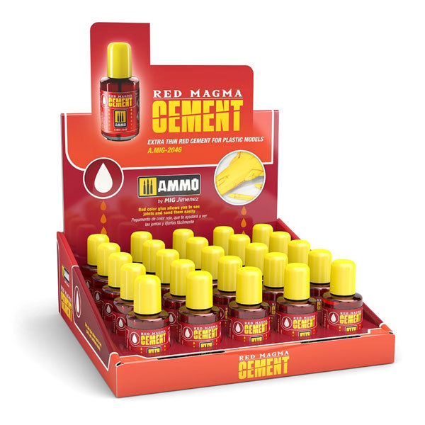 Ammo Mig Expositor Red Magma Cement (25 Units)