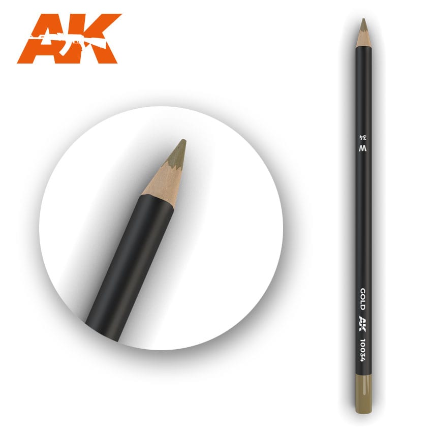 AK Interactive Weathering Pencil - Gold (Box - 5 Units)