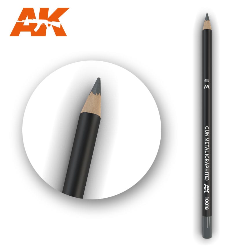 AK Interactive Weathering Pencil - Gun Metal (Graphite) (Box - 5 Units)