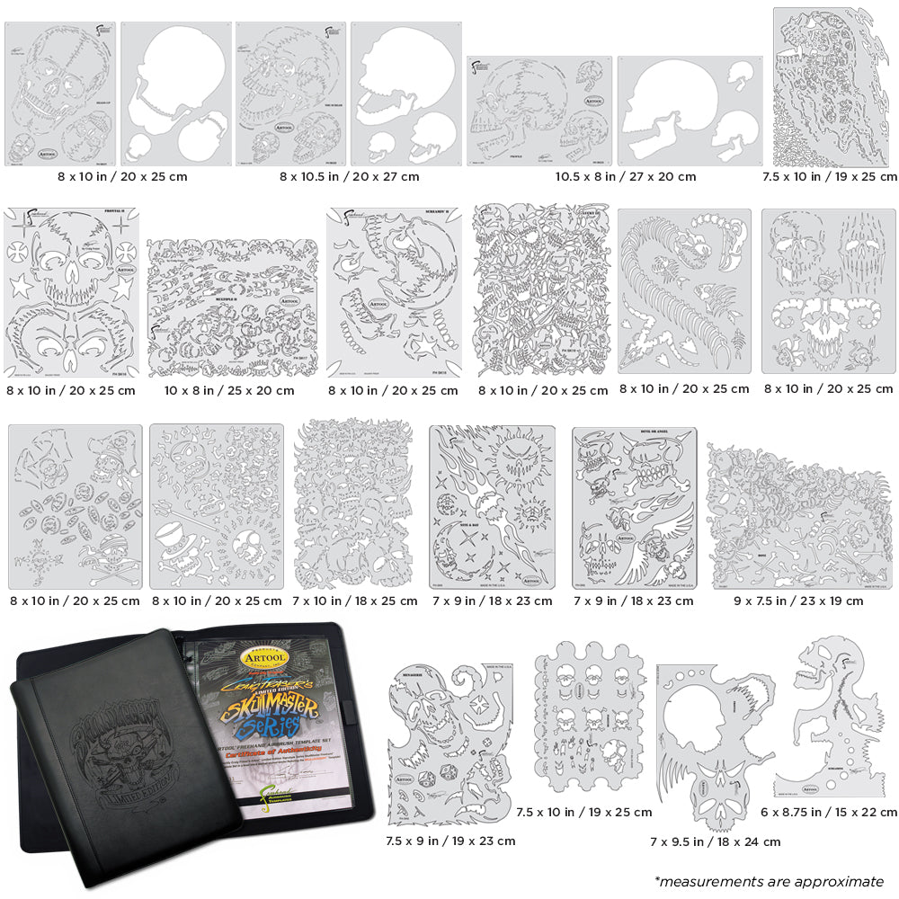 IWATA Artool Skullduggery Set Freehand Airbrush Template by Craig Fraser