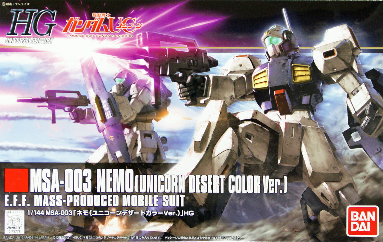 Bandai 1/144 HGUC Msa-003 Nemo (Unicorn Desert Color Ver. )