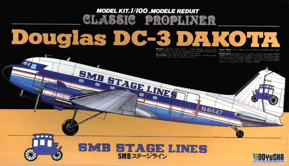 Doyusha 1/100 DOUGLAS DC-3 SMB STAGE LINES