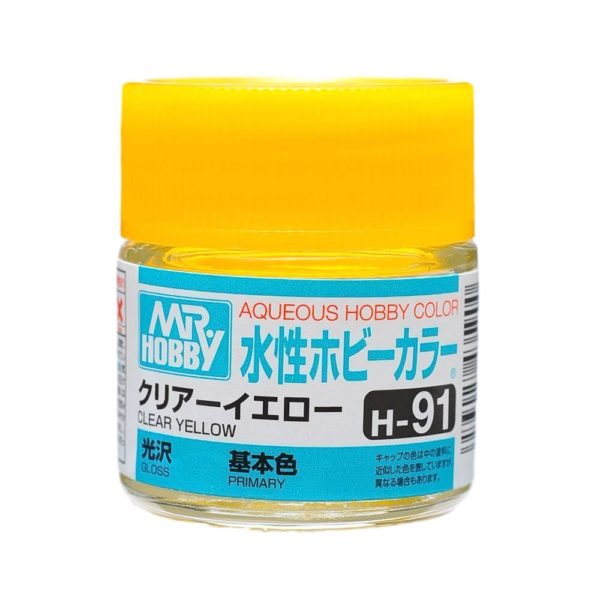 Mr Hobby Aqueous Color H91 Gloss Clear Yellow 10ml Bottle