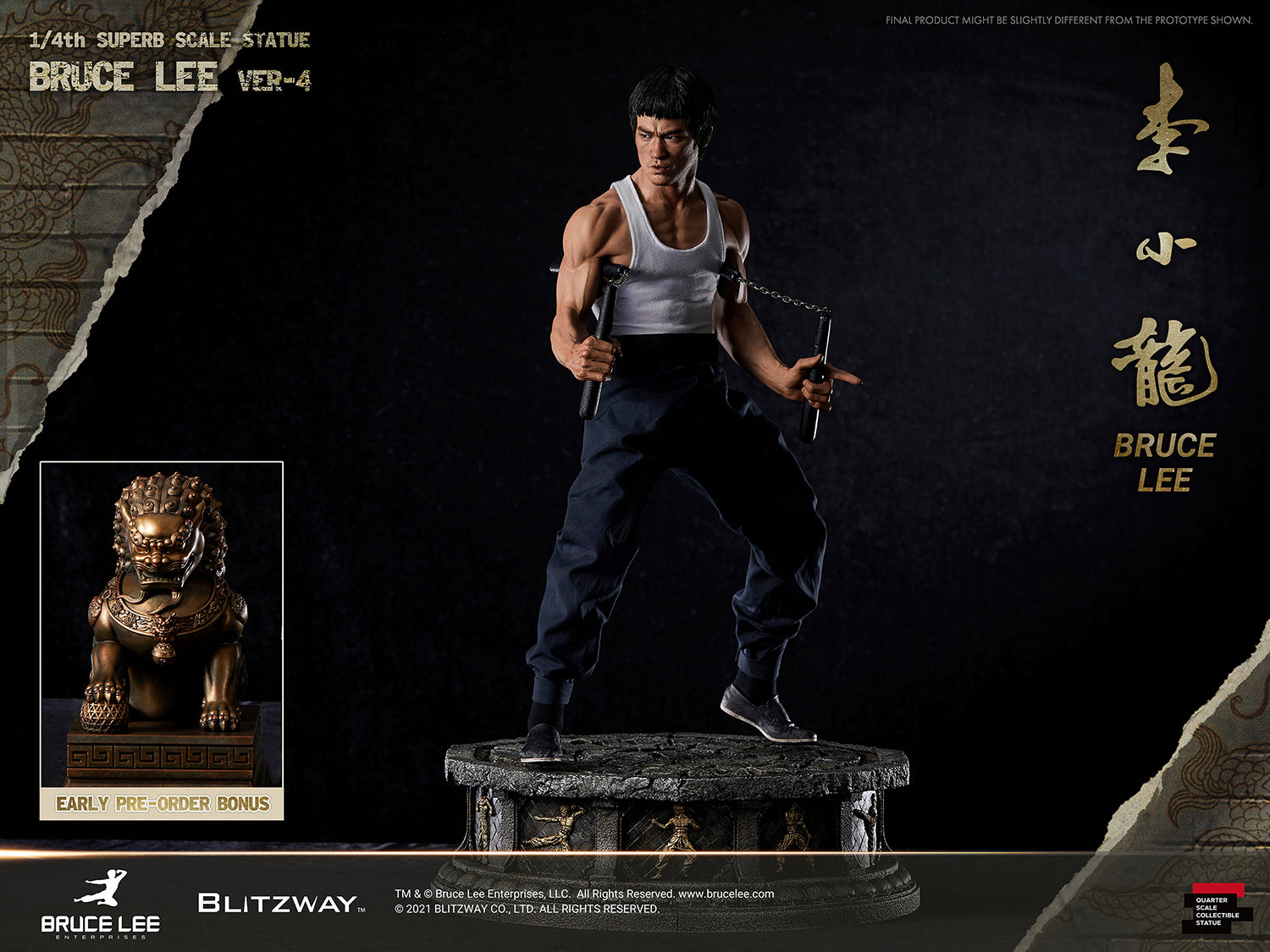 Blitzway Bruce Lee: Tribute Statue 1/4th Scale - ver. 4 'Bruce Lee', Hybrid Type Statue