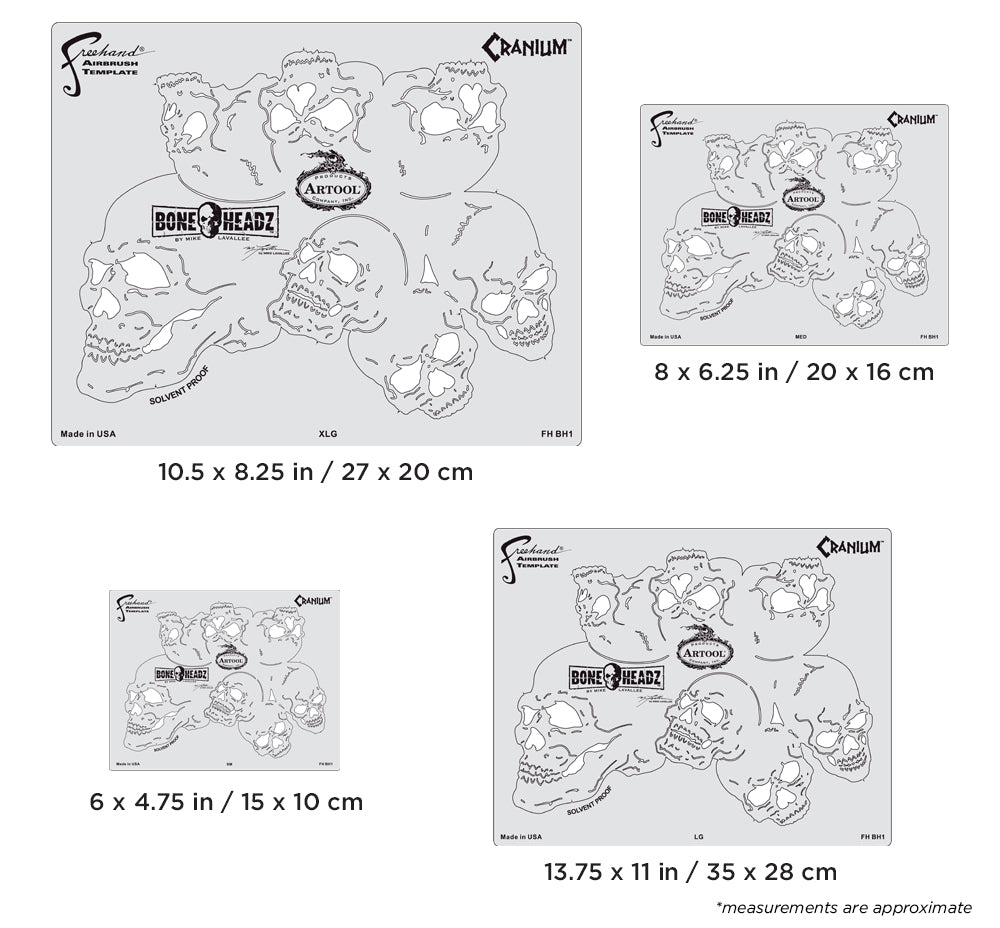 IWATA Artool Bone Headz CraniumFreehand Airbrush Template by Mike Lavallee