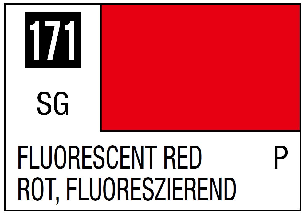 Mr Hobby Mr. Color 171 - Fluorescent Red (Gloss/Primary) - 10ml