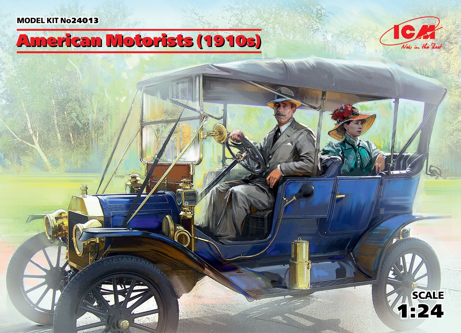 ICM 1/24 American Motorists (1910s) (1 male, 1 female figures) (100% new molds)