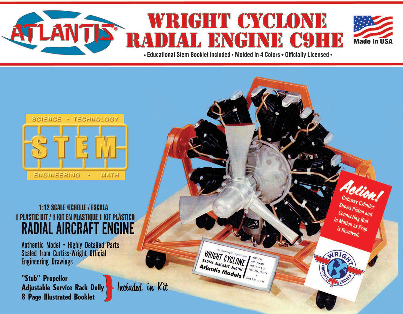 Atlantis 1/12 Wright Cyclone 9 Radial Engine STEM