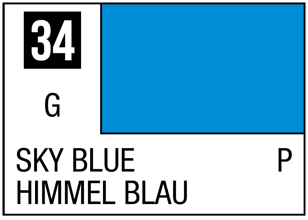 Mr Hobby Mr. Color 34 Sky Blue (Gloss/Primary) - 10ml