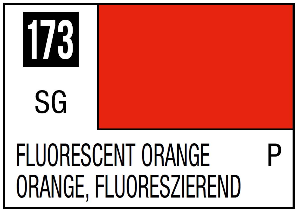 Mr Hobby Mr. Color 173 - Fluorescent Orange (Gloss/Primary) - 10ml