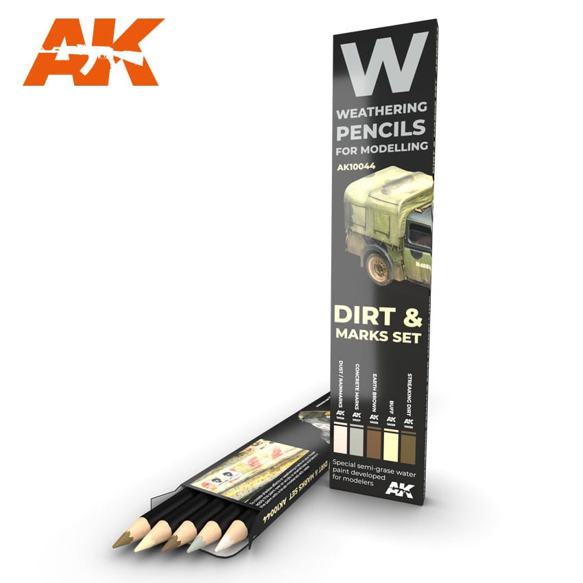 AK Interactive Weathering Pencil Set - Splashes, Dirt and Stains