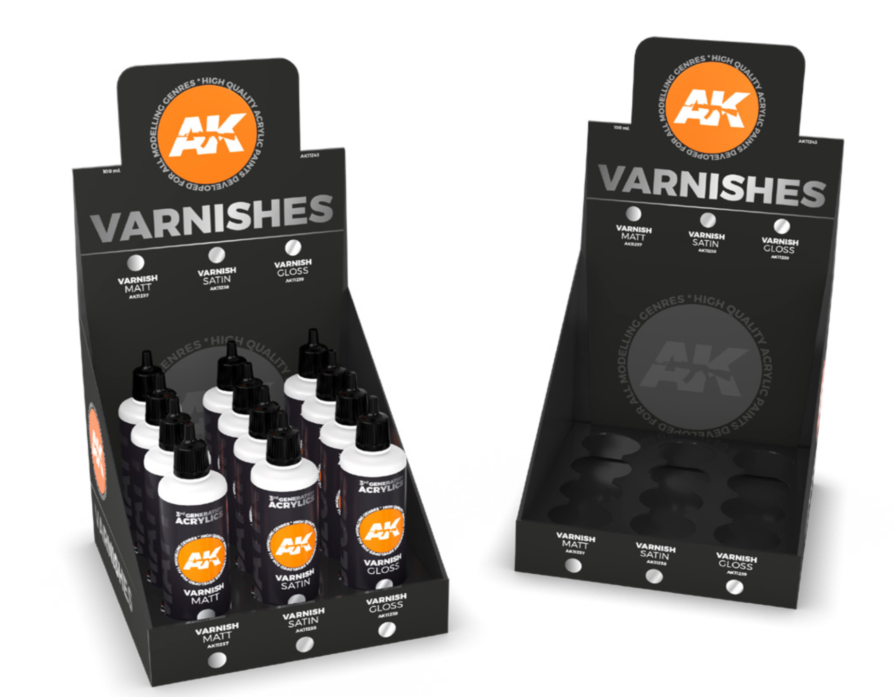 AK Interactive 3G Varnishes Display (3 ref x 4 units)