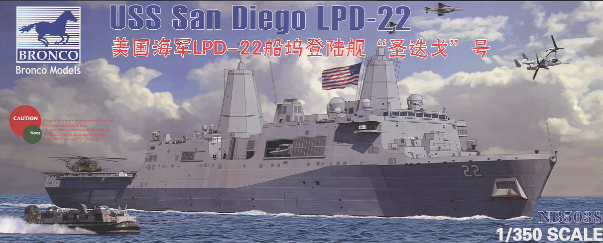 Bronco Models 1/350 USS LPD-22 San Diego Landing Craft