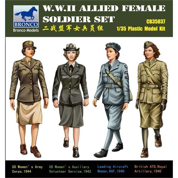 Bronco Models 1/35 WWII Allied Female Soldier Set (4 figures)