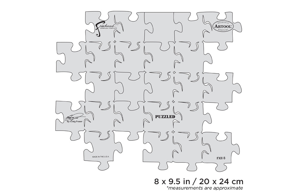 IWATA Artool FX II Puzzled Freehand Airbrush Template by Craig Fraser