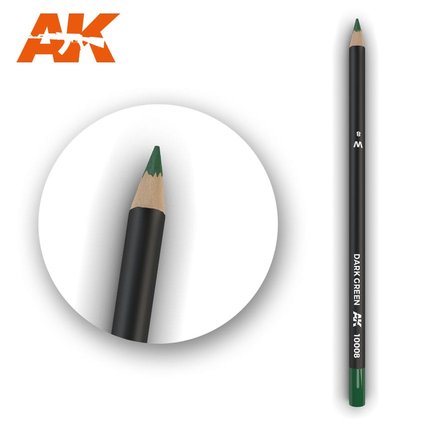 AK Interactive Weathering Pencil - Dark Green (Box - 5 Units)