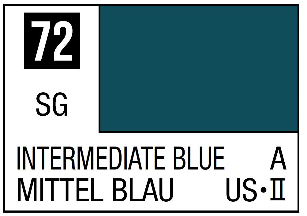 Mr Hobby Mr. Color 72 - Intermediate Blue (Semi-Gloss/Aircraft) - 10ml