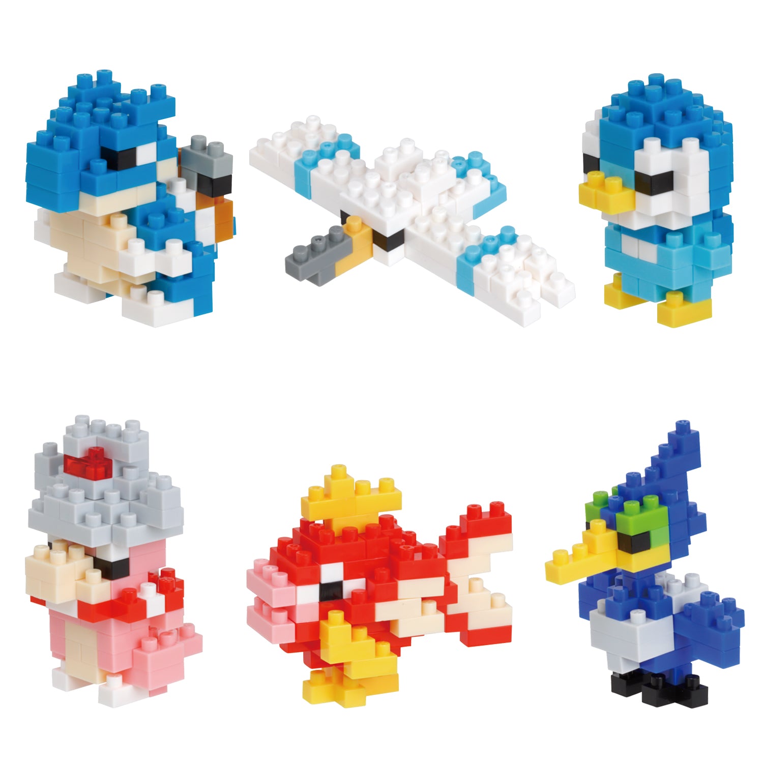 Nanoblock mininano Series, Pokemon Type Water Set 1 (an assortment of 6 characters - Blastoise, Wingull, Piplup, Slowking, Magikarp, Cramorant)