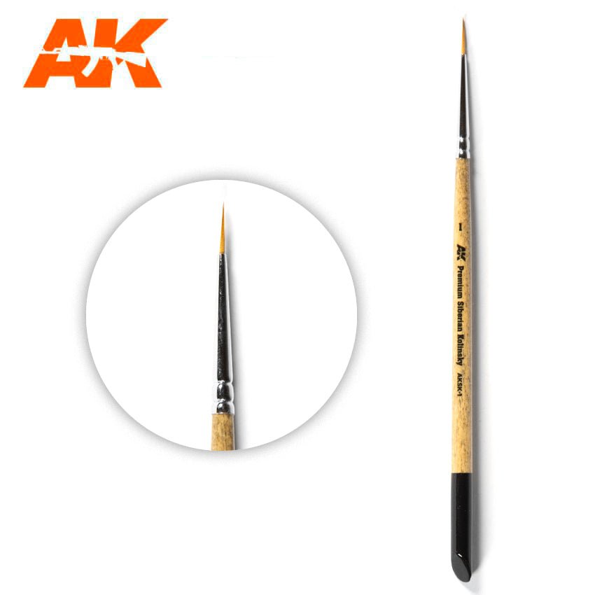 AK Interactive Premium Siberian Kolinsky Brush 1