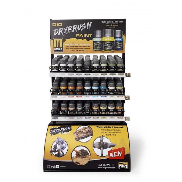 Ammo Mig Dio Drybrush Acrylic Paint Rack