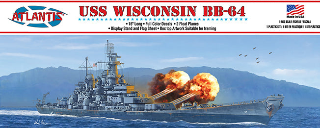 Atlantis 1/600 USS Wisconsin BB-64 Battleship 16 Inch