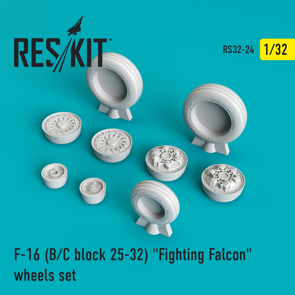 Res/Kit F-16 (B/C) block 25-32 'Fighting Falcon' wheels set