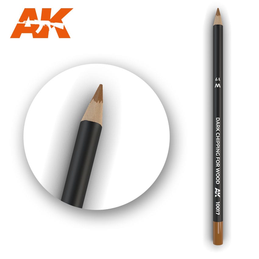 AK Interactive Weathering Pencil - Dark Chipping For Wood (Box - 5 Units)