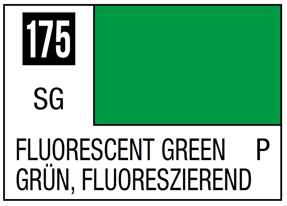 Mr Hobby Mr. Color 175 - Fluorescent Green (Gloss/Primary) - 10ml