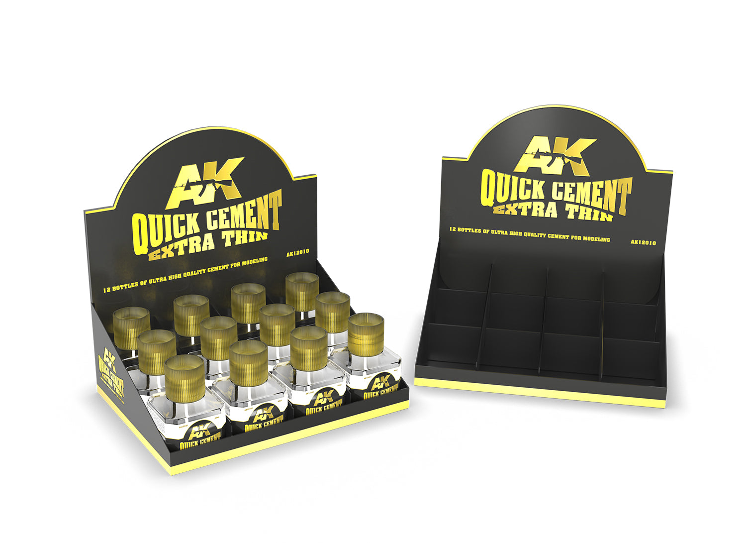 AK Interactive Quick Cement Extra Thin (12 Units) + Display Unit