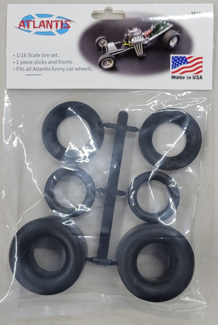 Atlantis 1/16 Funny Car Tire set bagged with punched header card