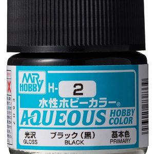 Mr Hobby Aqueous Color H2 Gloss Black 10ml Bottle