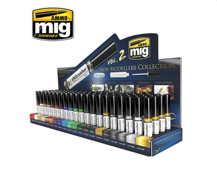 Ammo Mig Oilbrushers Display No.2 (20 Oilbrushes x 4 Units)