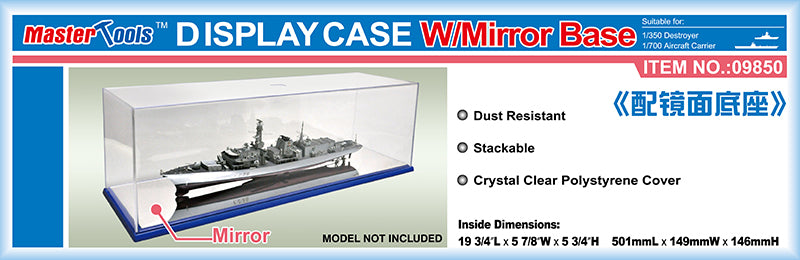 Master Tools Display Case w/ Mirror Base 501x149x146mm WxL Display Case w/ Mirror Base