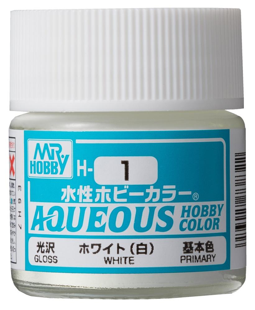 Mr Hobby Aqueous Color H1 Gloss White 10ml Bottle