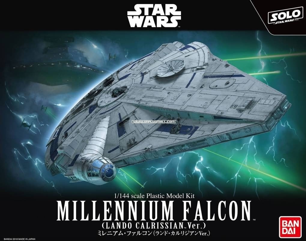 Bandai Millennium Falcon (Lando Calrissian Ver) 'Solo: A Star Wars Story', Bandai Star Wars 1/144 Plastic Model Kit