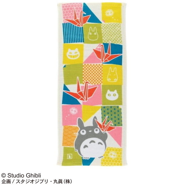 Marushin Studio Ghibli Imabari Gauze Series (Face Towel) "My Neighbor Totoro" - Origami, Size: 13.4" x 31.5"