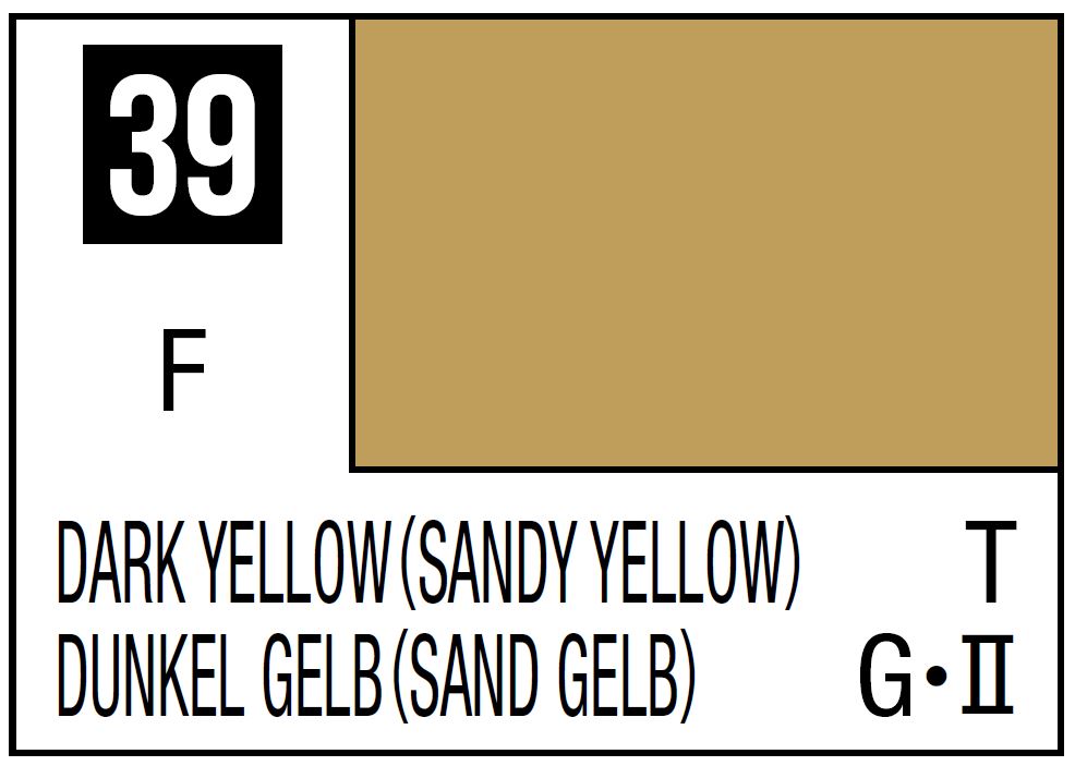 Mr Hobby Mr. Color 39 - Flat Dark Yellow - Sandy Yellow - 10ml