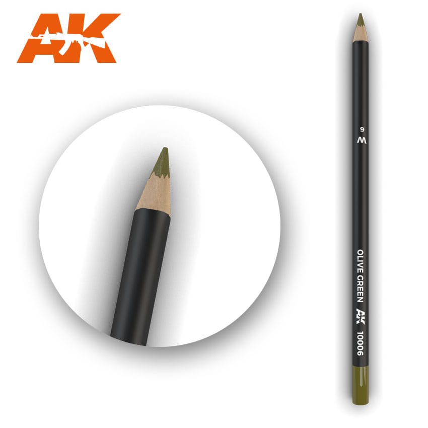 AK Interactive Weathering Pencil - Olive Green (Box - 5 Units)