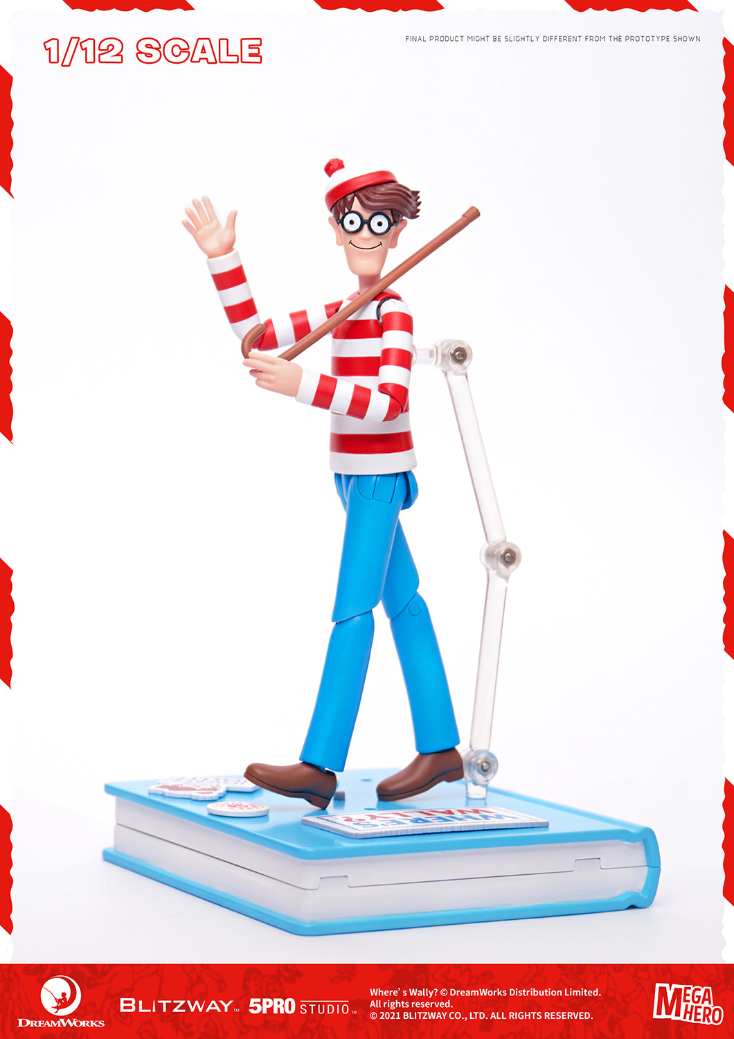 Blitzway Waldo 1/12th Scale Action Figure (Normal version) 'Where's Waldo?', 5Pro Studio MEGAHERO Series