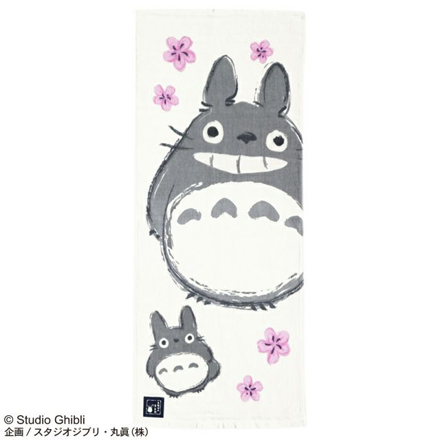 Marushin Studio Ghibli Imabari Gauze Series (Face Towel) "My Neighbor Totoro" - White, Size: 13.4" x 31.5"