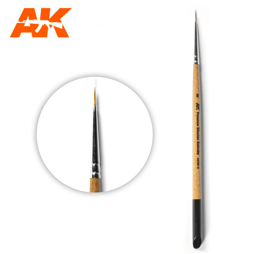 AK Interactive Premium Siberian Kolinsky Brush 0