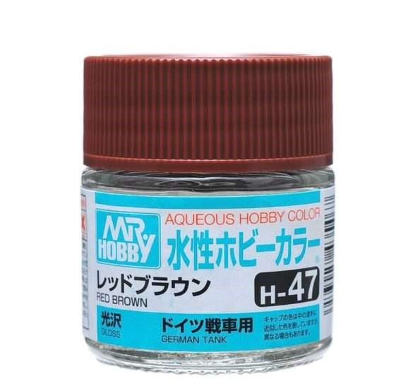 Mr Hobby Aqueous Color H47 Gloss Red Brown 10ml Bottle