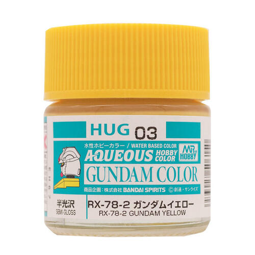 Mr Hobby Aqueous Color Gundam HUG03 RX-78-2 Gundam Yellow 10ml Bottle